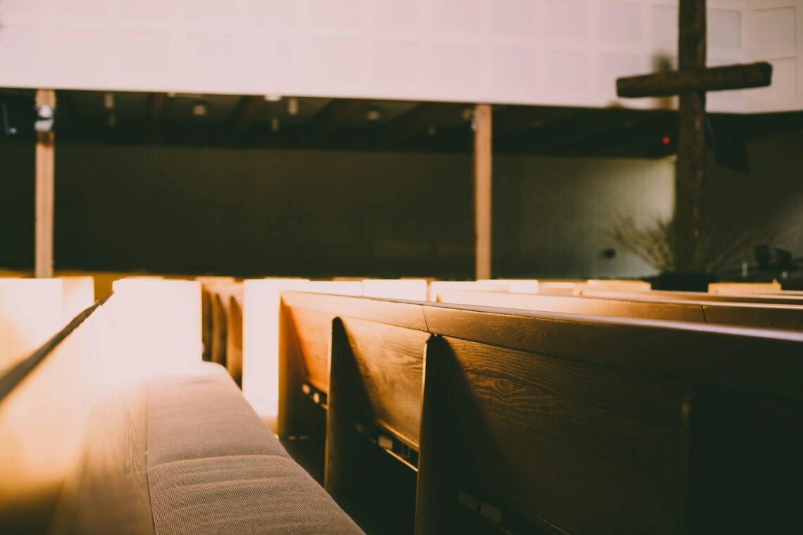 Benches in a church